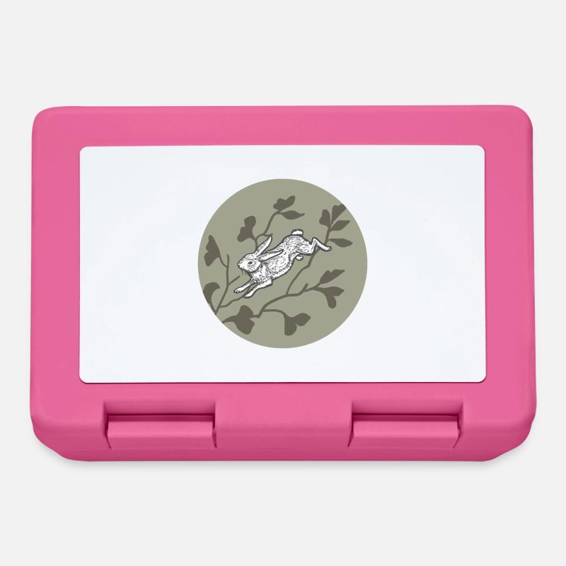 Rabbit on the moon - Lunchbox - pink