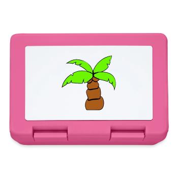 Palm Tree Island Tree Beach Holiday Coconut Sea Cool - Lunchbox - pink - Front