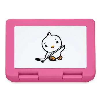 Vogel spielen Eishockey Sport Puck Schläger Hobby - Brotdose - Pink - Vorne