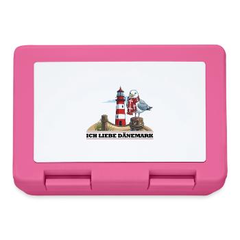 Leuchtturm Möwe mit Schal - Brotdose - Pink - Vorne