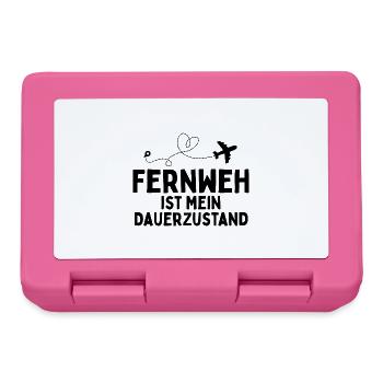 Fernweh ist mein Dauerzustand Reisespruch - Brotdose - Pink - Vorne