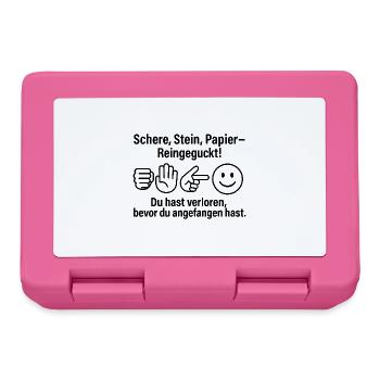 Reingeckt: Schere Stein Papier - Brotdose - Pink - Vorne