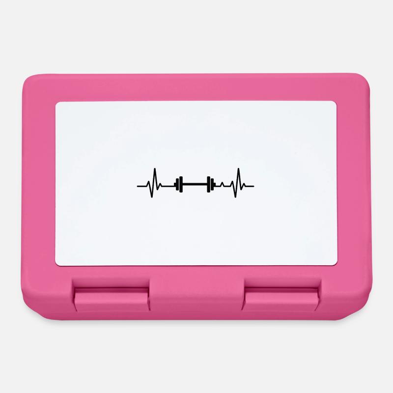 Heartbeat-Design mit Hantel - Brotdose - Pink