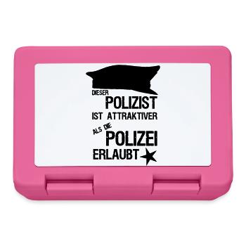 Attraktivster Polizist Polizei, Sprüche,Geschenk - Brotdose - Pink - Vorne