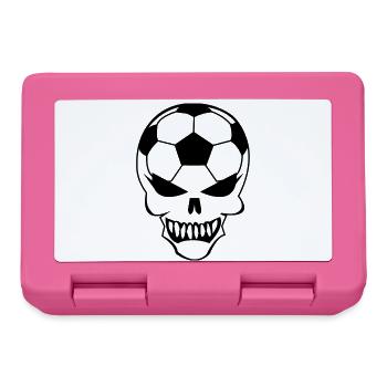 Fußball-Totenkopf - Brotdose - Pink - Vorne