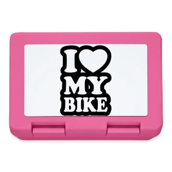 I love my bike - Ich liebe mein Motorrad - Brotdose - Pink - Vorne