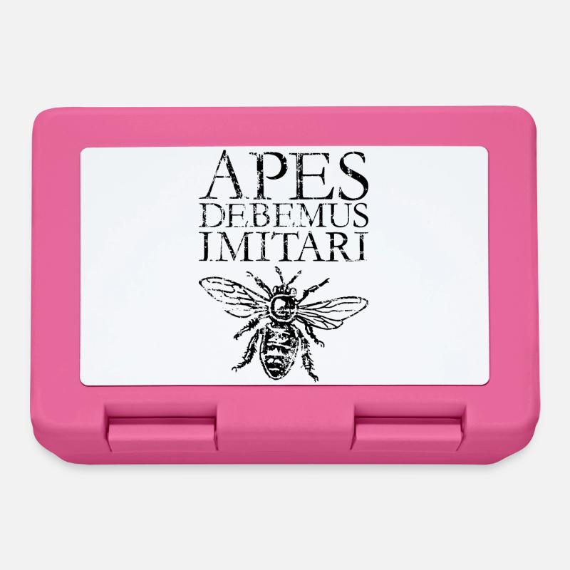 APES DEBEMUS IMITARI Imkerei Imker Spruch - Brotdose - Pink
