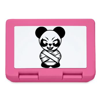 Panda Bär mit Zwangsjacke und irren Augen - Brotdose - Pink - Vorne