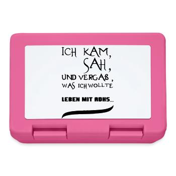 Leben mit ADHS Geschenk - Brotdose - Pink - Vorne