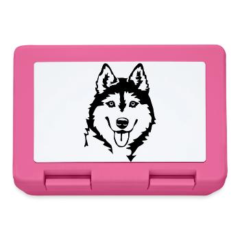 Tête de Husky - Boîte à goûter - rose - Devant
