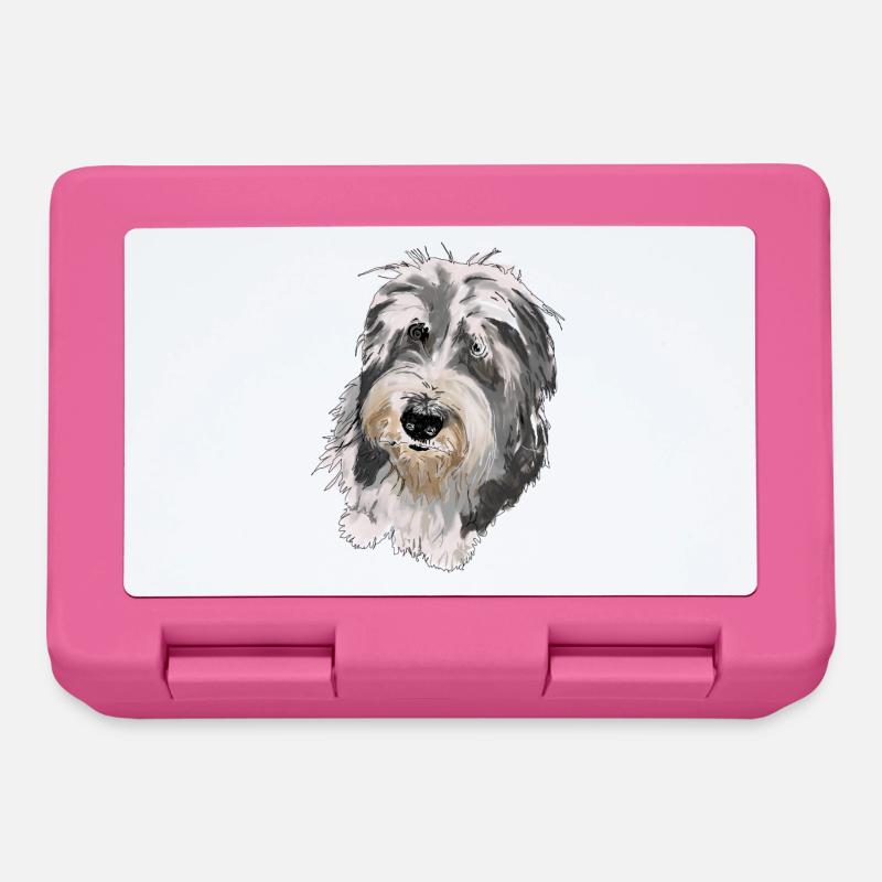 Bearded Collie - Brotdose - Pink