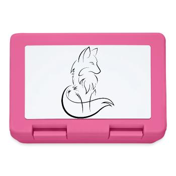 Fuchs Zeichnung Skizze Kunst Waldtiere Symbol - Brotdose - Pink - Vorne