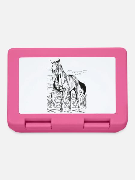 Reiten - Reiter - Reitschule - Schönes Pferd - Brotdose - Pink