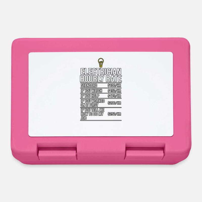 Electrician Hourly Rate Tee - Lunchbox - pink