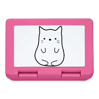 Chat noir - Boîte à goûter - rose - Devant
