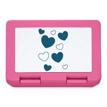 Blue Heart Pattern Heart Pattern Gift - Lunchbox - pink - Front