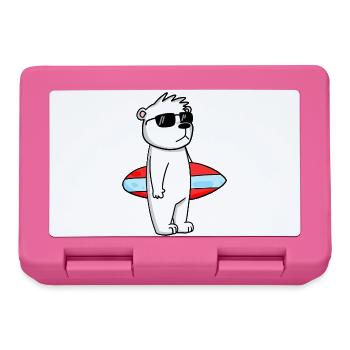 Planche de surf Polar Bear Surfing Bear Cool - Vacances - Boîte à goûter - rose - Devant