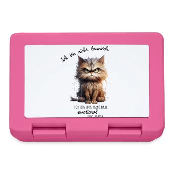 Grimmige Katze im Aquarellstil - Brotdose - Pink - Vorne