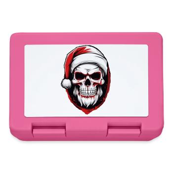 Totenkopf Weihnachtsmann - Brotdose - Pink - Vorne