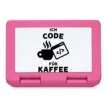 Coder Statement Job Geld Verdienen Karriere Beruf - Brotdose - Pink - Vorne