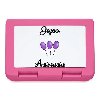 JOYEUX ANNIVERSAIRE - Boîte à goûter - rose - Devant