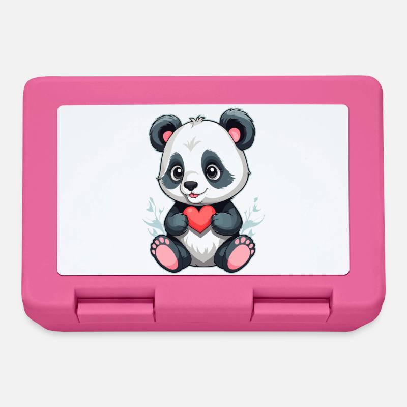 Panda mit Herz - Brotdose - Pink