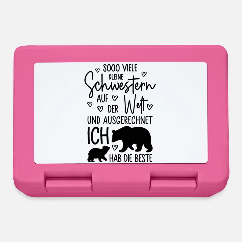 Mädchen Schwestern Bären Beste kleine Schwester - Brotdose - Pink
