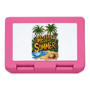 Summer tropical beach scene - Lunchbox - pink - Front