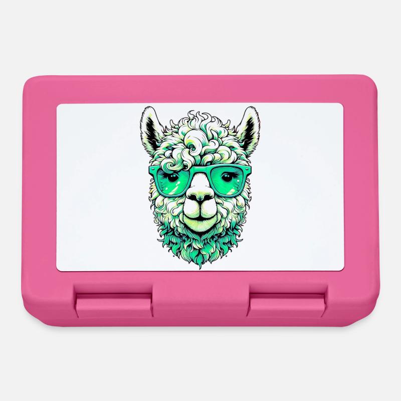 Alpaka mit Sonnenbrille - Brotdose - Pink