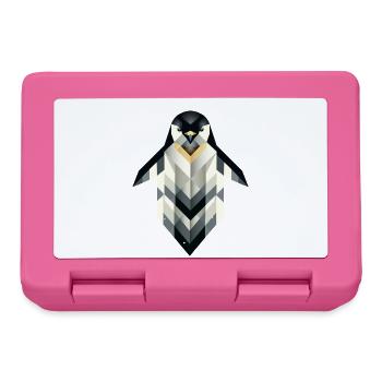 Pingouin géométrique – Élégance givrée - Boîte à goûter - rose - Devant