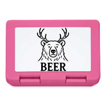 Der Bier-Hirsch-Bär - Brotdose - Pink - Vorne