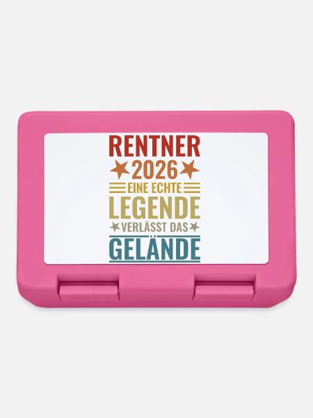 Rentner 2026 - Echte Legende verlässt das Gelände - Brotdose - Pink