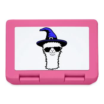 Lama Cool Hexenhut Sonnenbrille Halloween Alpaka - Brotdose - Pink - Vorne