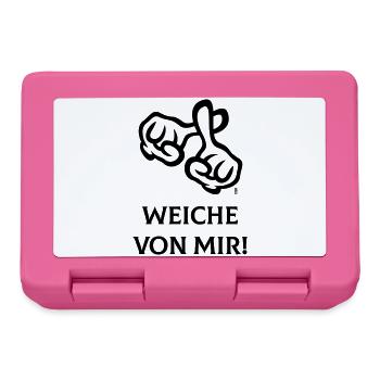 Weiche Von Mir! (Kreuz / Bibel / Religion / 1C) - Brotdose - Pink - Vorne