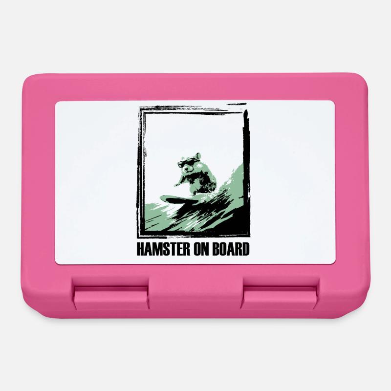 Hamster sur une planche de surf - Boîte à goûter - rose