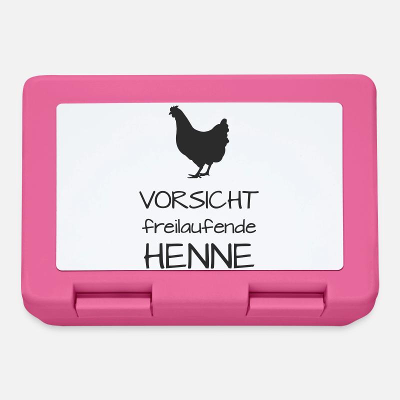 Vorsicht Henne Freilaufend - Brotdose - Pink