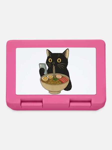 Vintage Ramen Cat Shirt – Cute Retro Kitty - Brotdose - Pink