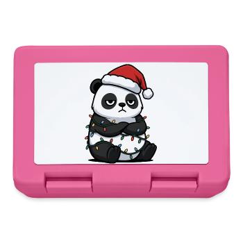 Panda Weihnachten clumsy Santa mürrisch lustig - Brotdose - Pink - Vorne