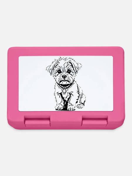 süßer Hund schwarz - Brotdose - Pink