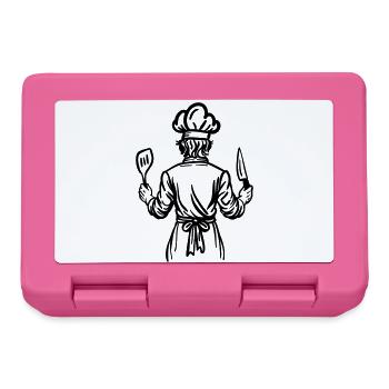 Father’s Kitchen Soul – Chef Line Art Design - Brotdose - Pink - Vorne