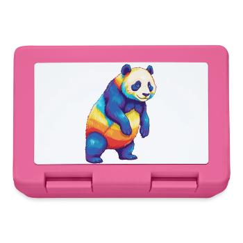 Colorful Panda Rainbow Pop Art Watercolor - Lunchbox - pink - Front