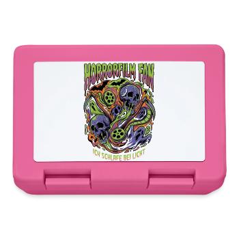 Horror Movie Fan Neon Skull - Lunchbox - pink - Front