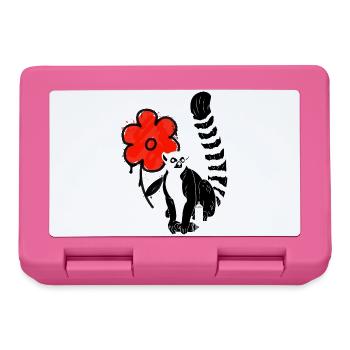 Lemur Graffitti Street Art - Lunchbox - pink - Front