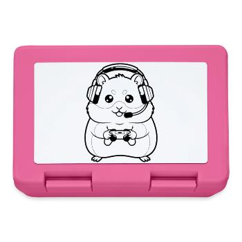 Hamster Gamer Headset Outline - Brotdose - Pink - Vorne