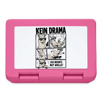 Kein Drama Lama entspannt Leben - Brotdose - Pink - Vorne