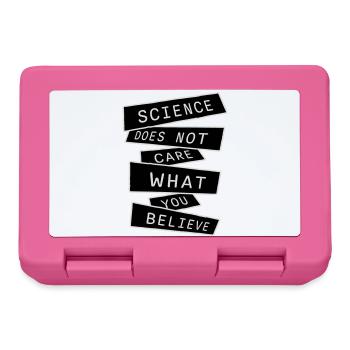 La science se moque de ce que vous croyez Logo des faits - Boîte à goûter - rose - Devant