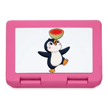 Süßer Pinguin Cartoon Melone Balancieren Sommer - Brotdose - Pink - Vorne
