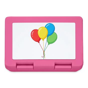 Vier Bunte Luftballons Grafik Illustration - Brotdose - Pink - Vorne