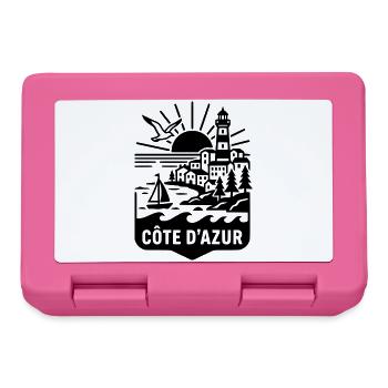 Côte d'Azur Silhouette Meer & Leuchtturm - Brotdose - Pink - Vorne
