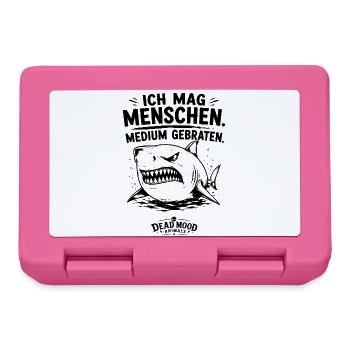 Ich mag Menschen. Medium gebraten. Böser Hai Fun. - Brotdose - Pink - Vorne